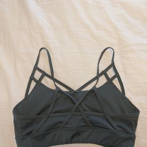 Strappy Green Sports Bra